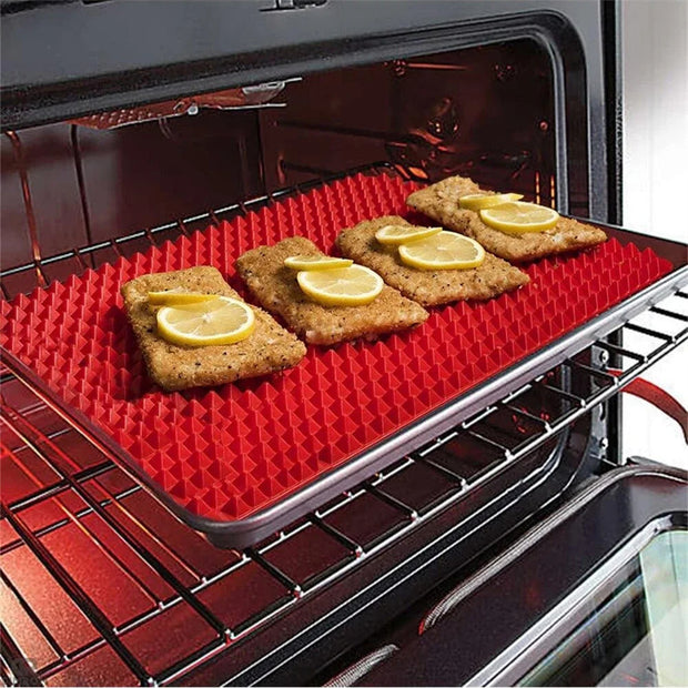 Tapis de cuisson pyramidal en silicone antiadhésif avec grille, polyvalent, résistant à la chaleur, pour four et barbecue, ustensiles de cuisine