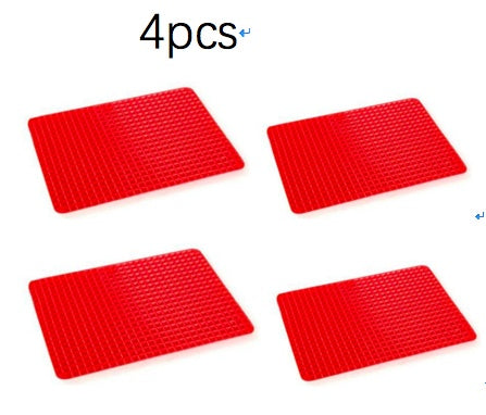 Tapis de cuisson pyramidal en silicone antiadhésif avec grille, polyvalent, résistant à la chaleur, pour four et barbecue, ustensiles de cuisine