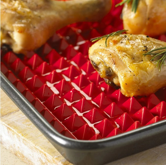 Tapis de cuisson pyramidal en silicone antiadhésif avec grille, polyvalent, résistant à la chaleur, pour four et barbecue, ustensiles de cuisine