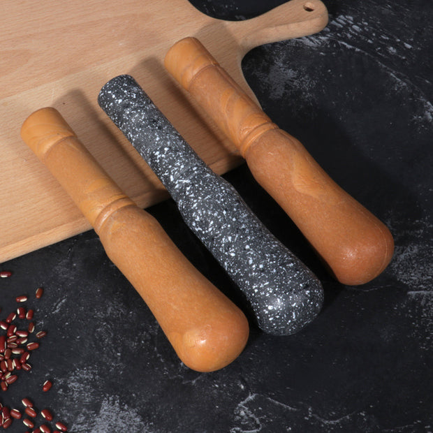 Pot à purée d'ail en grain de bois de cuisine, presse-ail purée