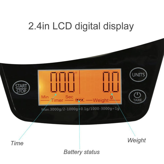 Balance à café numérique multifonction LCD avec filtre à main