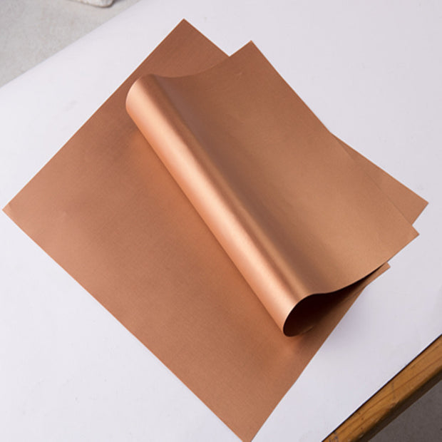 Tapis de cuisson antiadhésif en cuivre pour barbecue, feuilles de cuisson réutilisables, feuille de cuisson en PTFE, facile à nettoyer