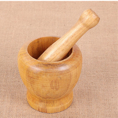 Ustensiles de cuisine Presse-ail en bois Presse-ail Mortier à ail en bois Éplucheur d'ail domestique