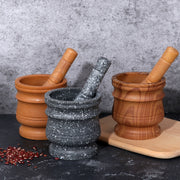 Pot à purée d'ail en grain de bois de cuisine, presse-ail purée