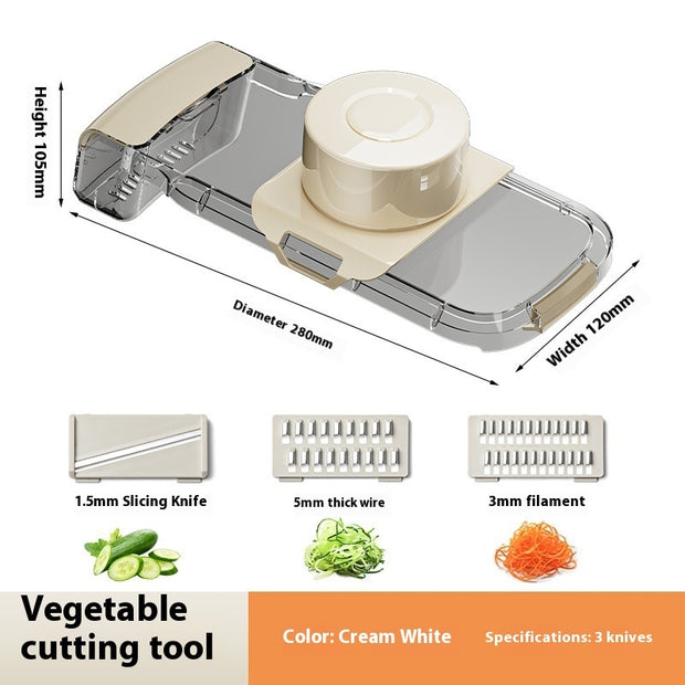 Coupe-légumes multifonction 2 en 1 pour couper et égoutter les légumes. Hachoir robuste et pratique. Gadget de cuisine.