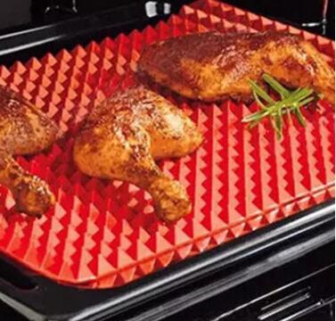 Tapis de cuisson pyramidal en silicone antiadhésif avec grille, polyvalent, résistant à la chaleur, pour four et barbecue, ustensiles de cuisine