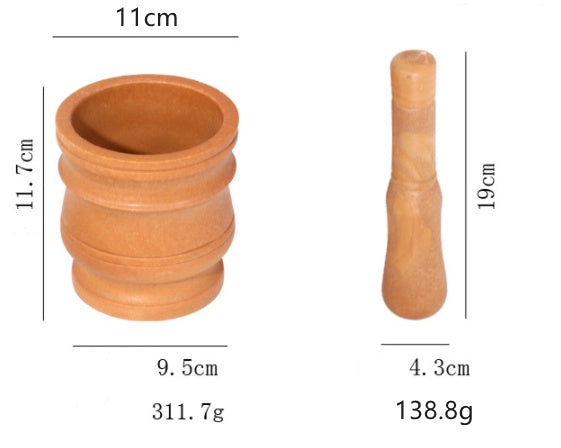 Pot à purée d'ail en grain de bois de cuisine, presse-ail purée