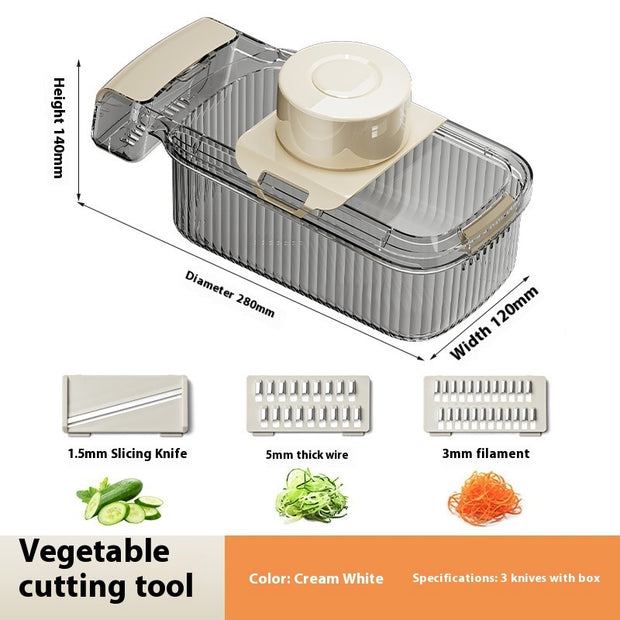 Coupe-légumes multifonction 2 en 1 pour couper et égoutter les légumes. Hachoir robuste et pratique. Gadget de cuisine.