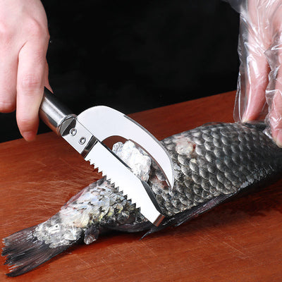 Grattoir à poisson multifonction 3 en 1 en acier inoxydable pour la cuisine
