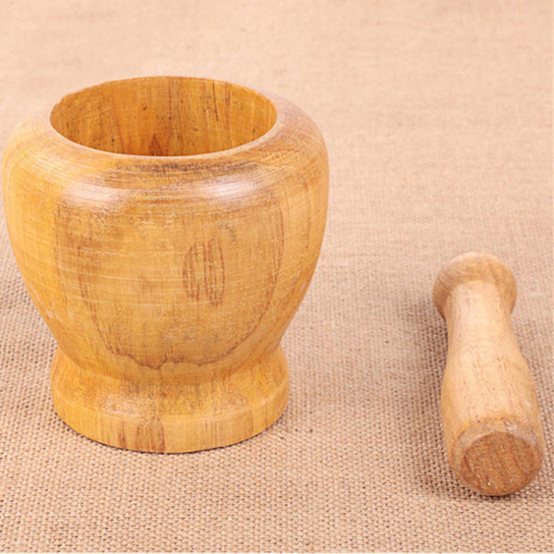 Ustensiles de cuisine Presse-ail en bois Presse-ail Mortier à ail en bois Éplucheur d'ail domestique