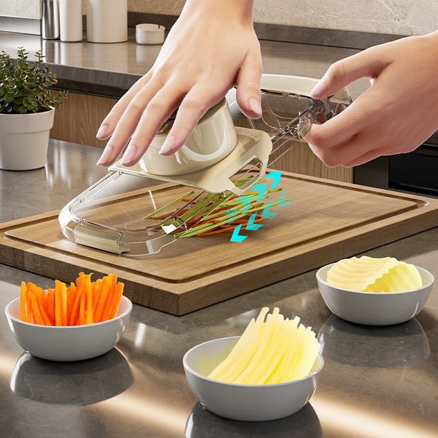 Coupe-légumes multifonction 2 en 1 pour couper et égoutter les légumes. Hachoir robuste et pratique. Gadget de cuisine.