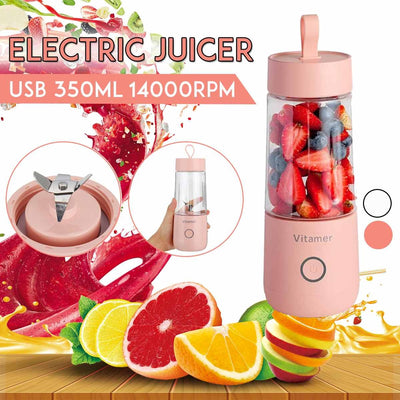 Mixeur portable électrique rechargeable par USB, 350 ml, pour smoothies, granités, jus, bouteille, chargeur USB, gadget de cuisine