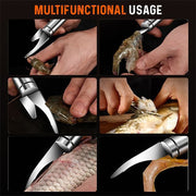Écailleur de crevettes multifonctionnel en acier inoxydable, ligne de crevettes, couteau à gueule de poisson, coupe-poisson, ciseaux, écailles de poisson, gadget de cuisine, accessoires, outils, outils de cuisine créatifs
