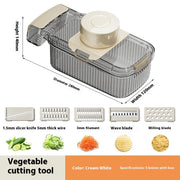 Coupe-légumes multifonction 2 en 1 pour couper et égoutter les légumes. Hachoir robuste et pratique. Gadget de cuisine.