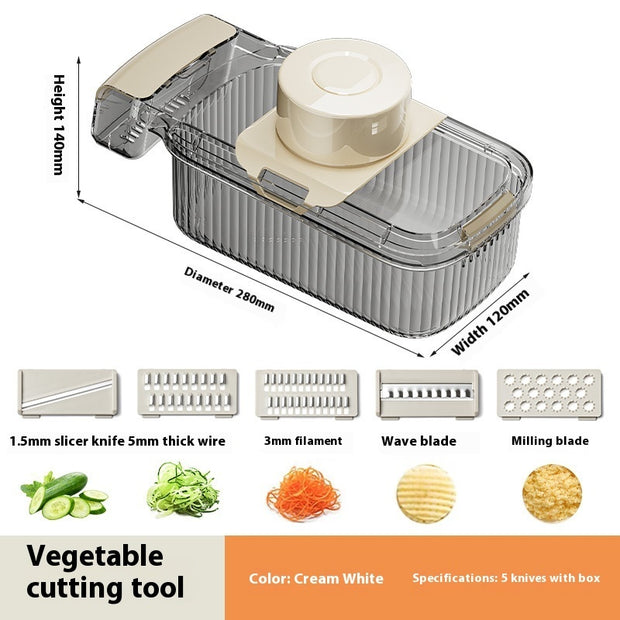 Coupe-légumes multifonction 2 en 1 pour couper et égoutter les légumes. Hachoir robuste et pratique. Gadget de cuisine.