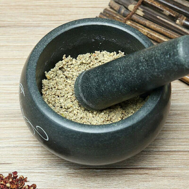 Pot à médicaments pour purée d'ail, mortier en pierre et pilon en pierre bleue