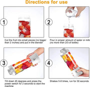 Mixeur portable 600 ml, presse-agrumes électrique, mixeur de fruits, 4 000 mAh, rechargeable par USB, mini mixeur pour smoothies, presse-agrumes personnel, couleur