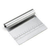 Spatule à pâtisserie en acier inoxydable avec échelle, grattoir à pâte à pizza, outils de décoration de gâteaux fondants, accessoires de cuisine, pâte à gâteau, outil de farine à pizza en acier inoxydable, coupe-pâte, grattoir