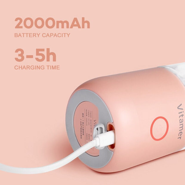 Mixeur portable électrique rechargeable par USB, 350 ml, pour smoothies, granités, jus, bouteille, chargeur USB, gadget de cuisine