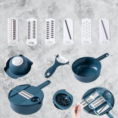 Hachoir Manuel - CutShredGrater™ - Bleu - Cuisine Mieux